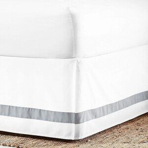 Everhome Bedskirt Emory Hotel Border California King White Grey Tailored 15 Drop